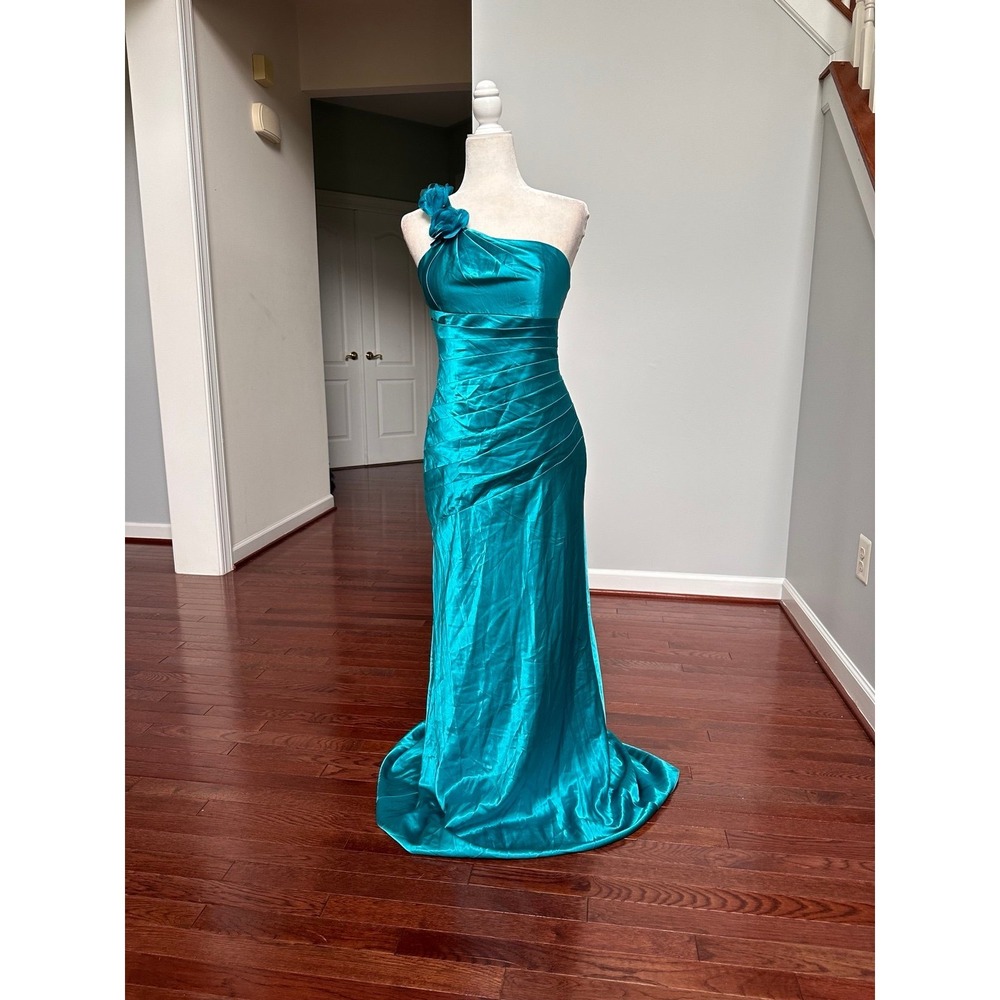 Vintage Cinderella Design One Shoulder 3D Floral Layered Mermaid Gown Dress
